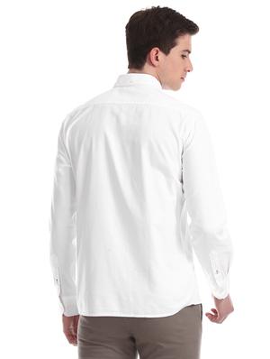 white solid casual shirt - 17616301 - Standard Image - 3