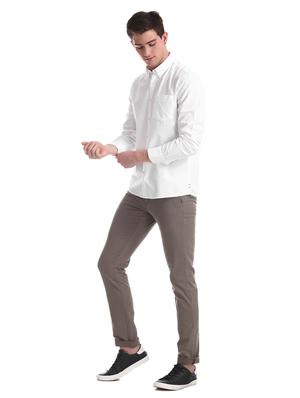 white solid casual shirt - 17616301 - Standard Image - 4