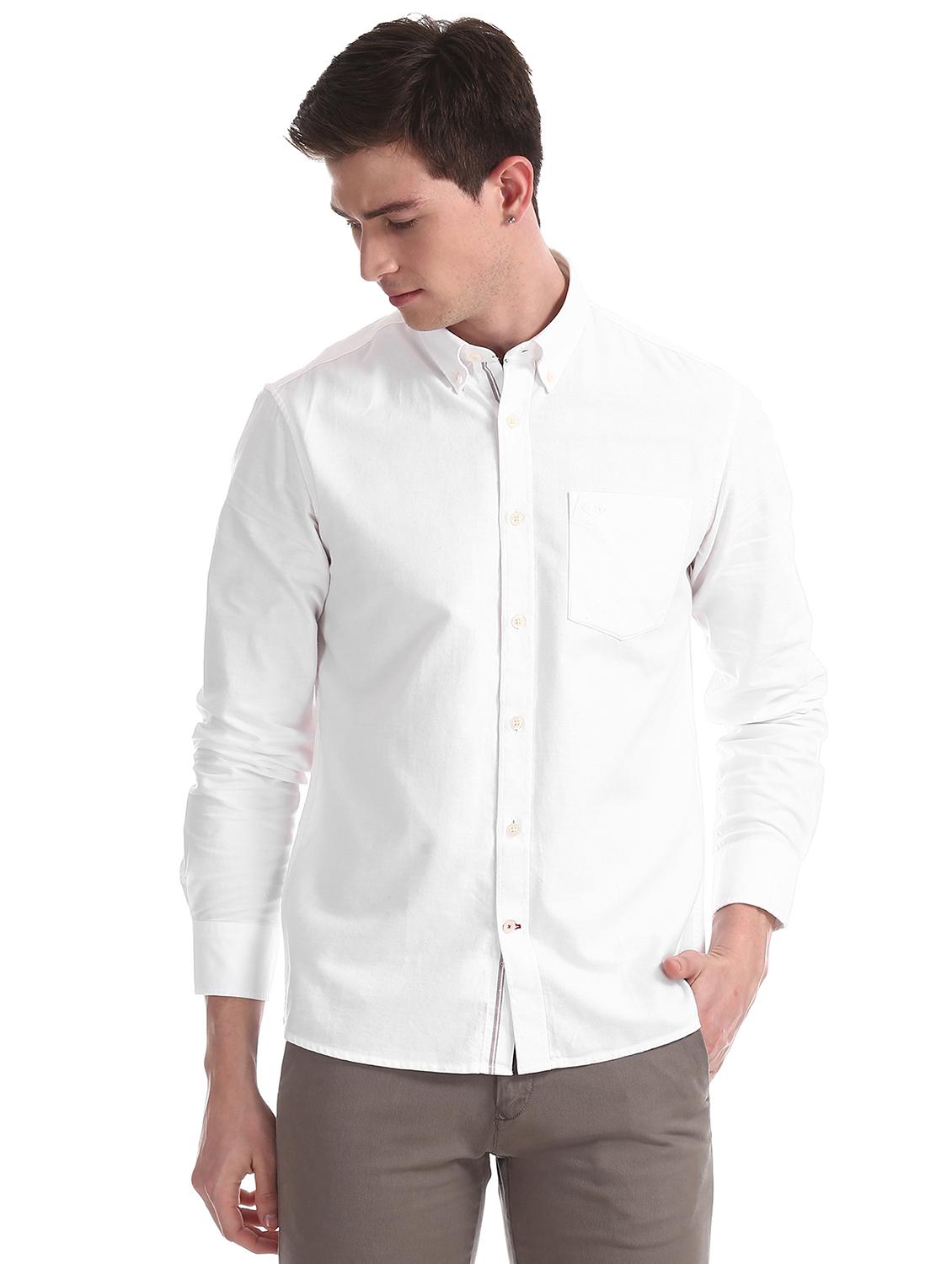 white solid casual shirt - 17616301 - Zoom Image - 1