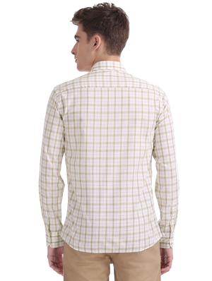 beige checkered casual shirt - 17616303 - Standard Image - 3