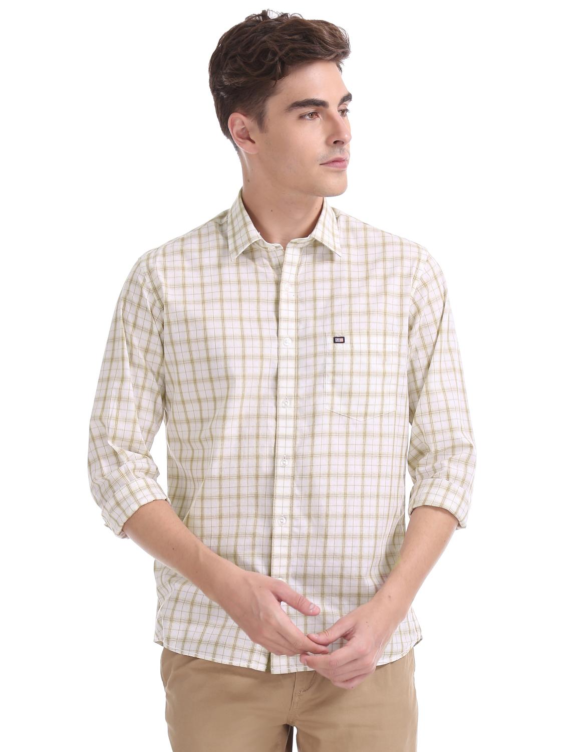 beige checkered casual shirt - 17616303 - Zoom Image - 1