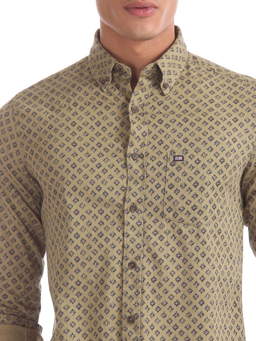 olive green printed casual shirt - 17616312 - Zoom Image - 5