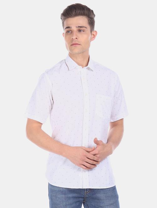 white printed casual shirt - 17616319 - Standard Image - 1