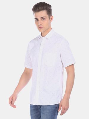 white printed casual shirt - 17616319 - Standard Image - 2