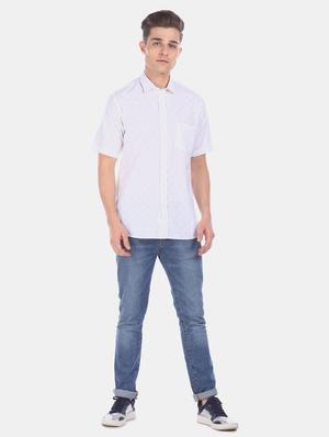 white printed casual shirt - 17616319 - Standard Image - 4