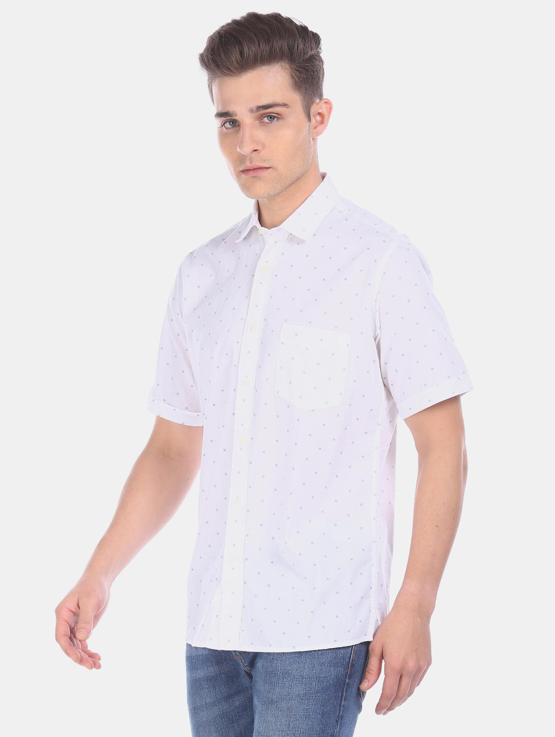 white printed casual shirt - 17616319 - Zoom Image - 2