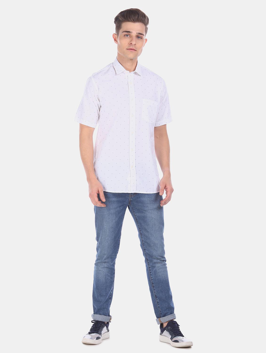 white printed casual shirt - 17616319 - Zoom Image - 4