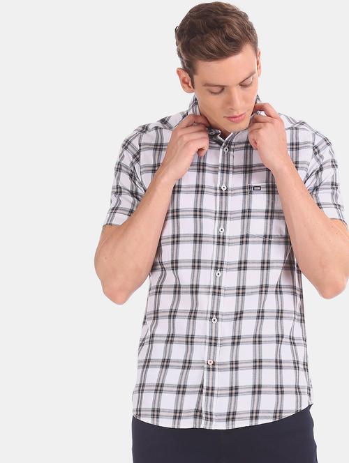 white checkered casual shirt - 17616332 - Standard Image - 1