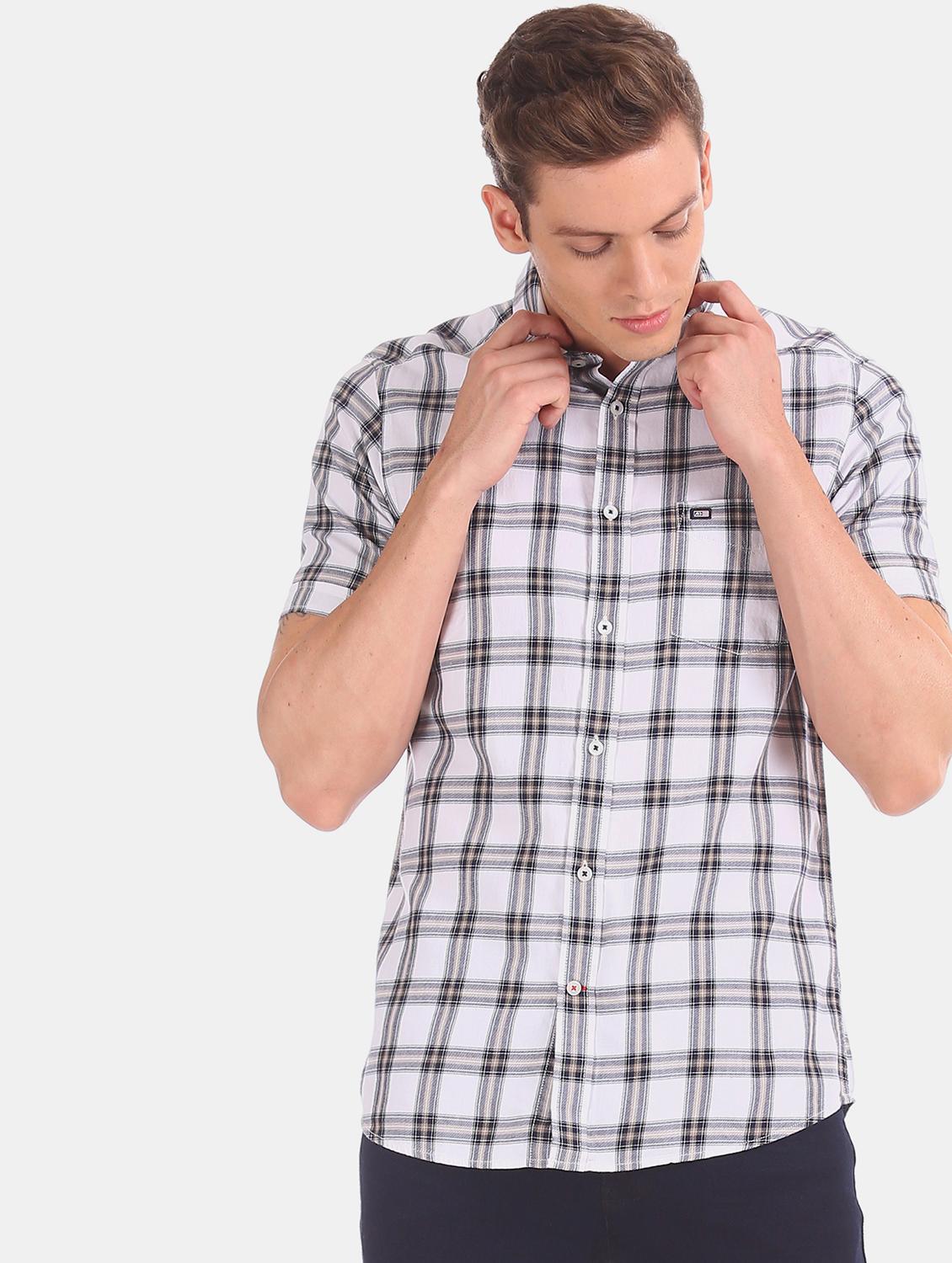 white checkered casual shirt - 17616332 - Zoom Image - 1