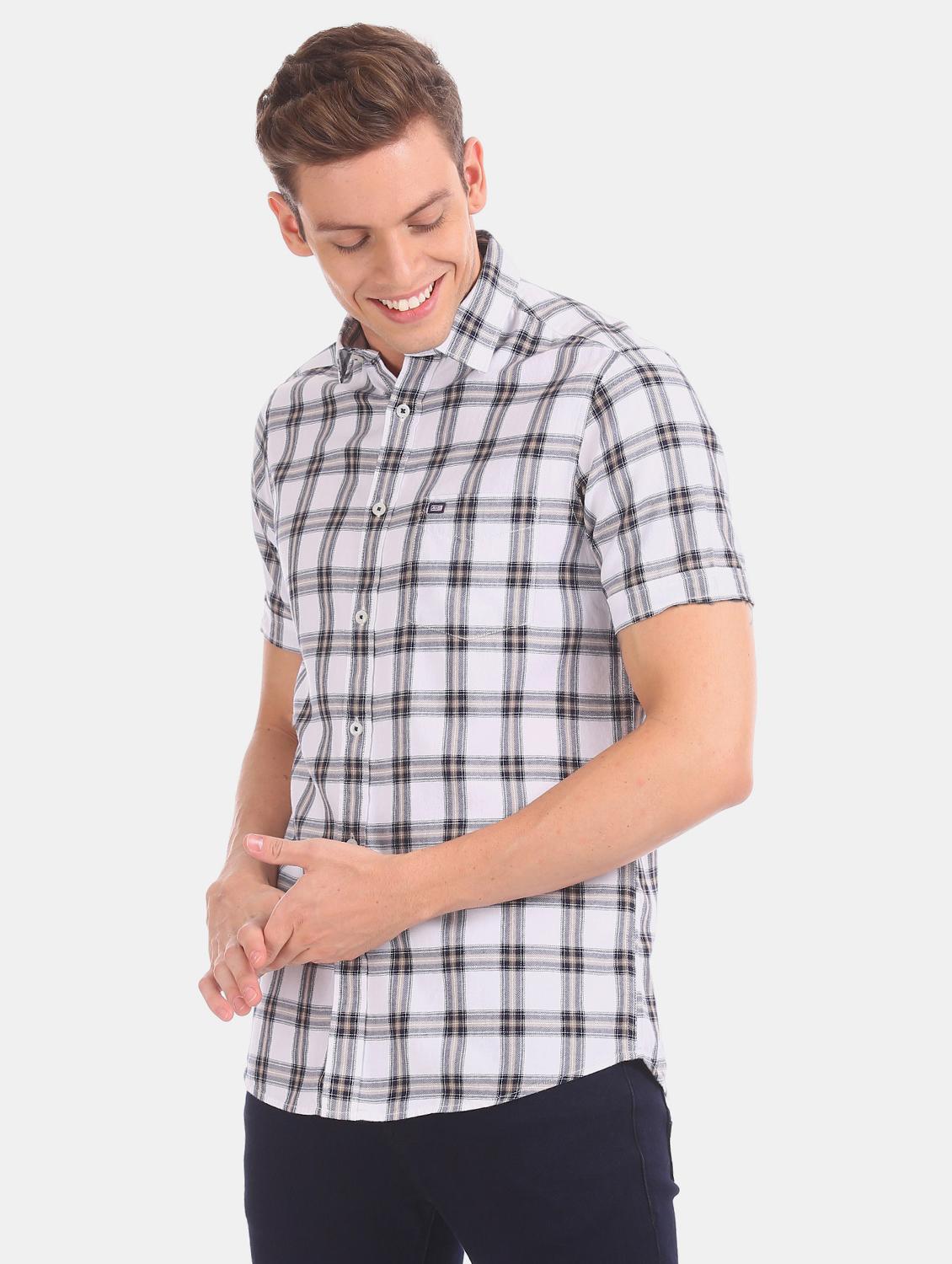 white checkered casual shirt - 17616332 - Zoom Image - 2