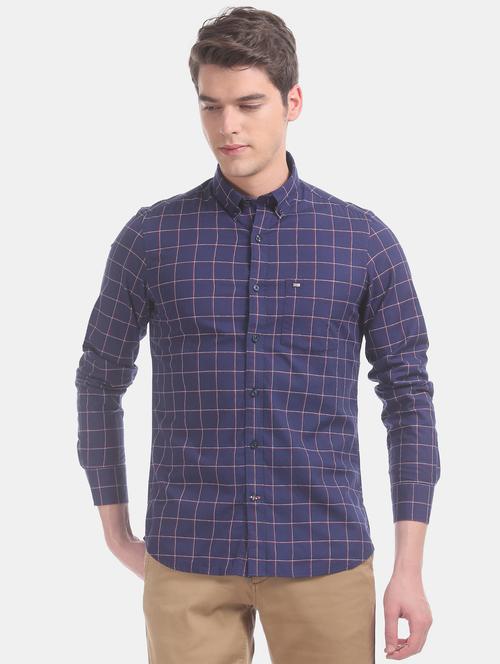 blue checkered casual shirt - 17616345 - Standard Image - 1
