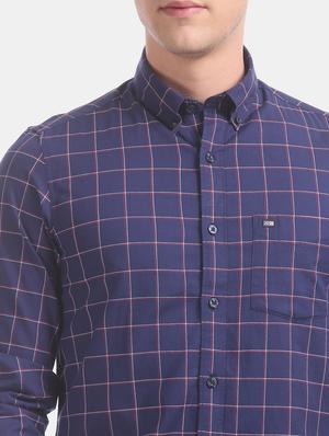 blue checkered casual shirt - 17616345 - Standard Image - 5