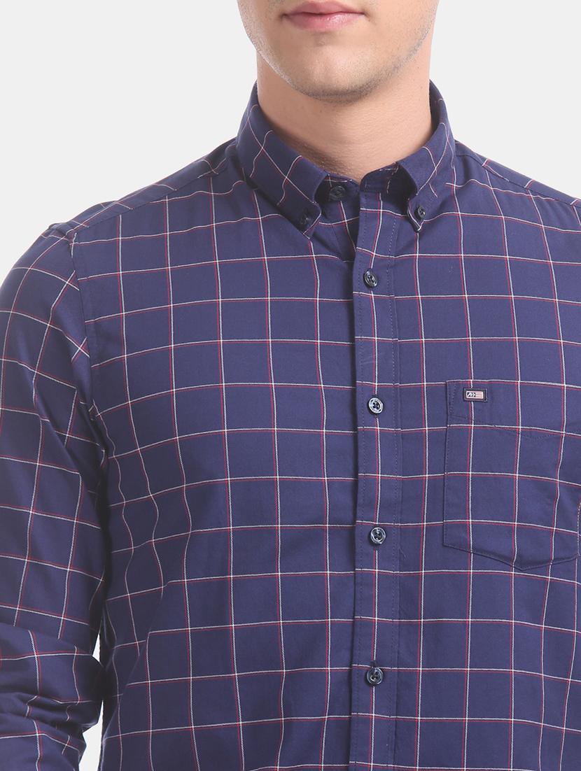 blue checkered casual shirt - 17616345 - Zoom Image - 5