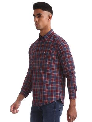 blue checkered casual shirt - 17616346 - Standard Image - 2