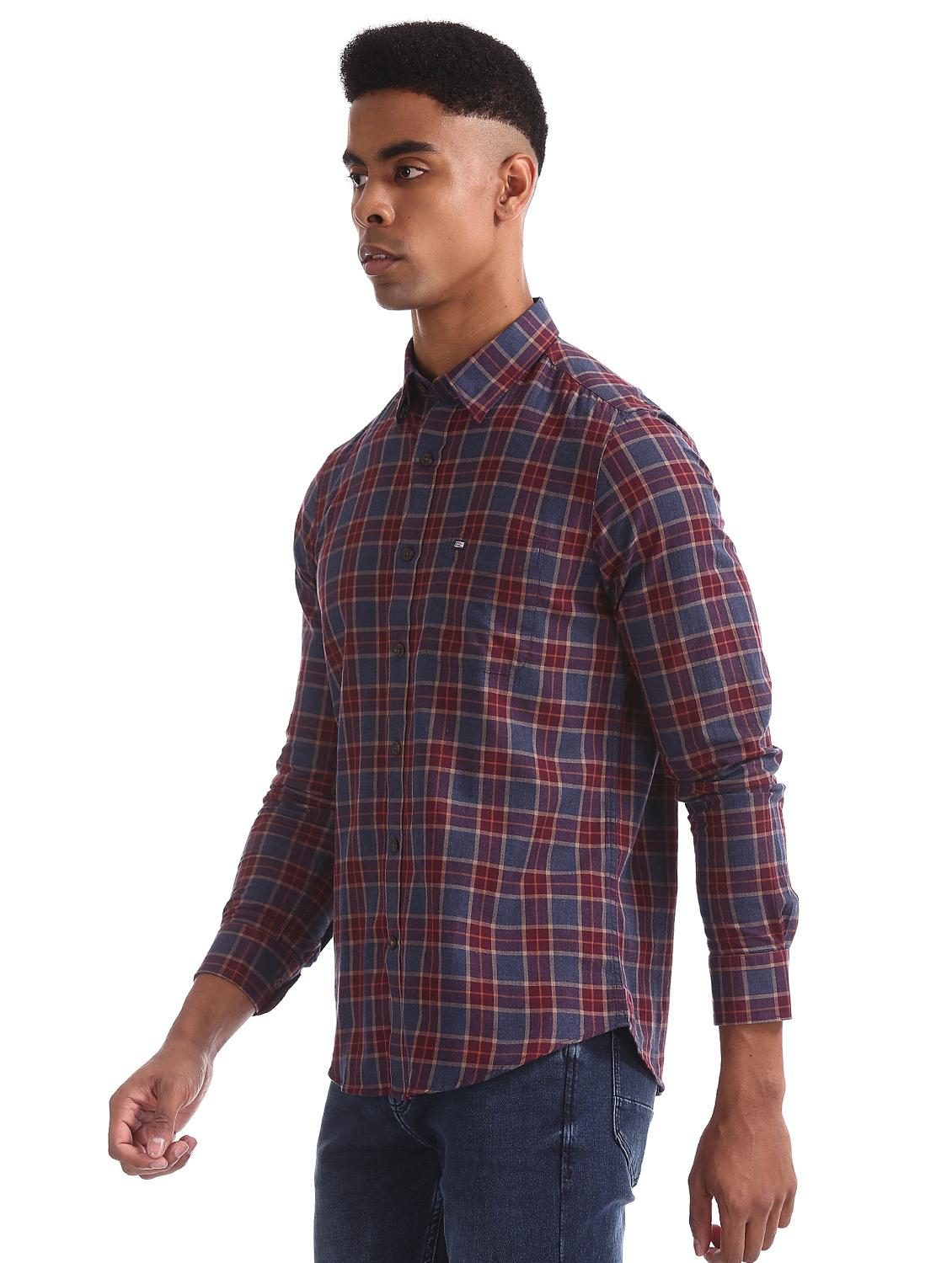 blue checkered casual shirt - 17616346 - Zoom Image - 2