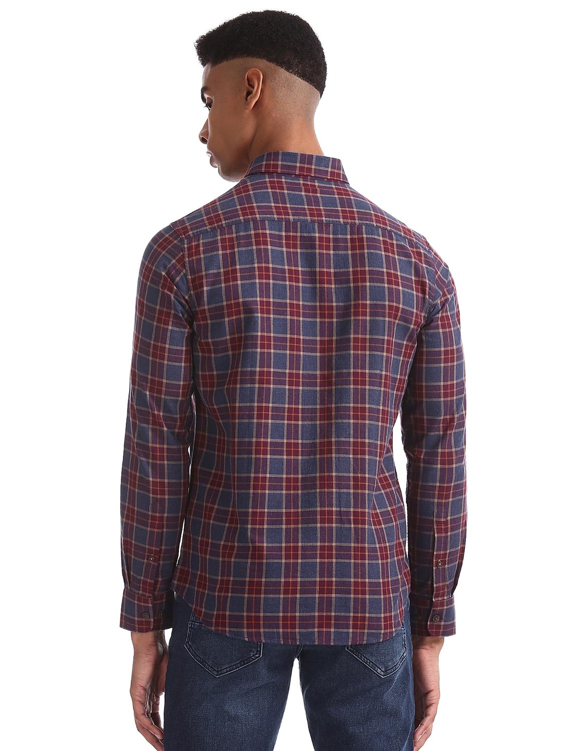 blue checkered casual shirt - 17616346 - Zoom Image - 3