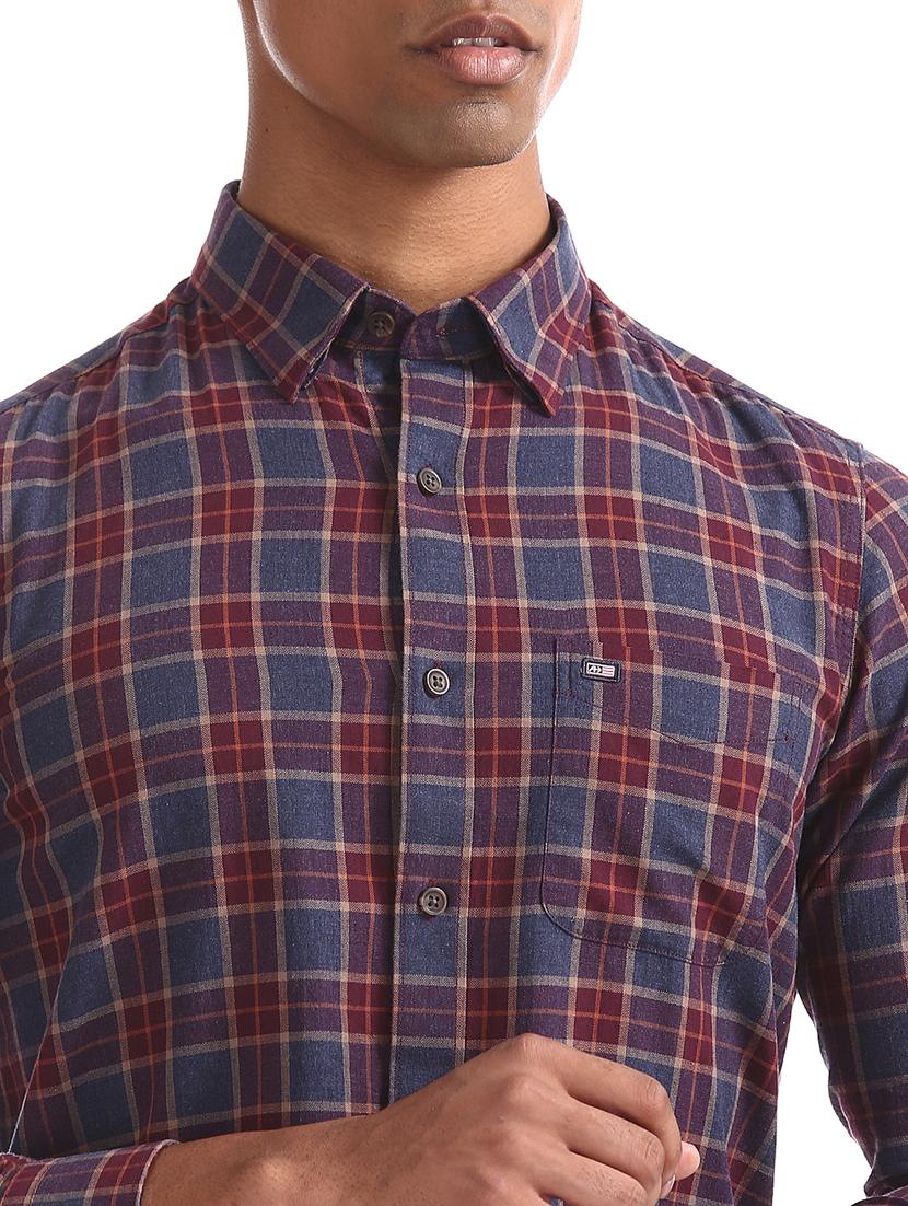 blue checkered casual shirt - 17616346 - Zoom Image - 5