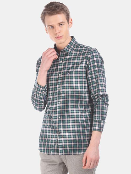 green checkered casual shirt - 17616349 - Standard Image - 1