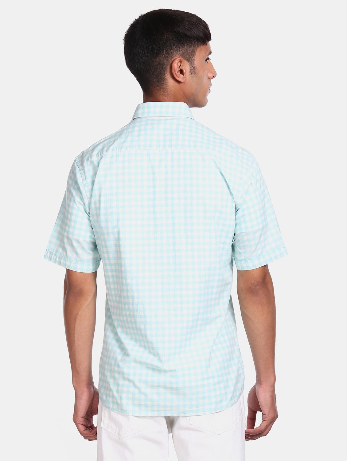 blue checkered casual shirt - 17616359 - Zoom Image - 3