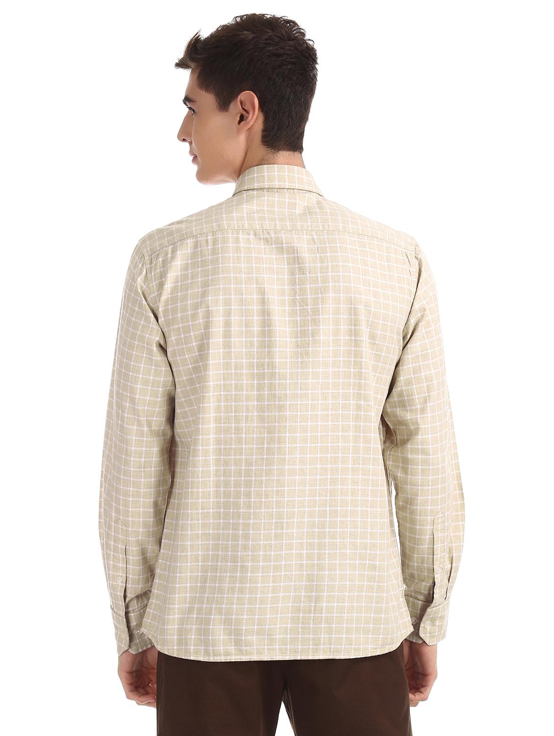 beige checkered casual shirt - 17616360 - Zoom Image - 3