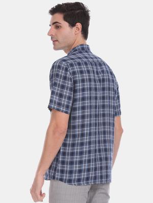 blue checkered casual shirt - 17616376 - Standard Image - 3