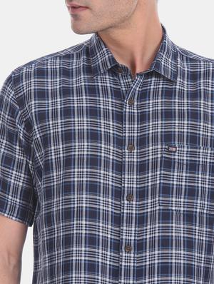 blue checkered casual shirt - 17616376 - Standard Image - 5