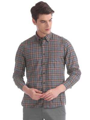 grey checkered casual shirt - 17616377 - Standard Image - 2