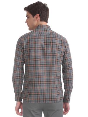 grey checkered casual shirt - 17616377 - Standard Image - 3