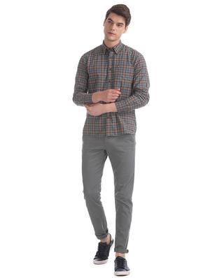 grey checkered casual shirt - 17616377 - Standard Image - 4