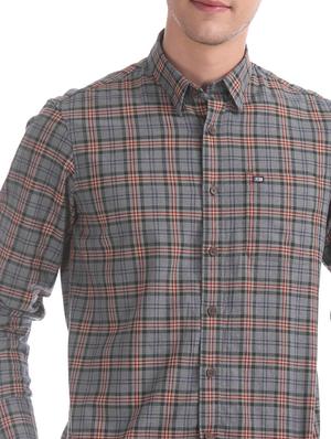 grey checkered casual shirt - 17616377 - Standard Image - 5