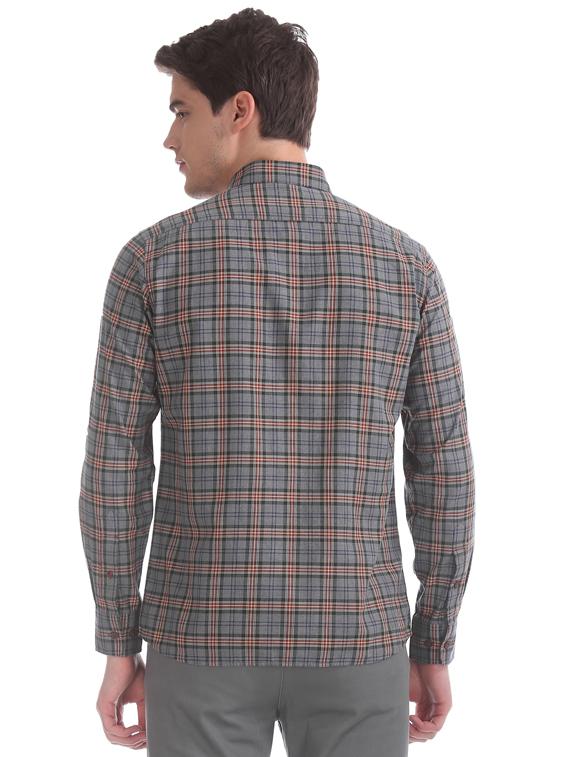 grey checkered casual shirt - 17616377 - Zoom Image - 3