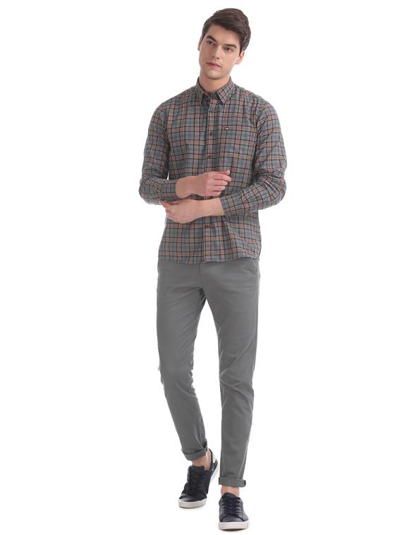 grey checkered casual shirt - 17616377 - Zoom Image - 4