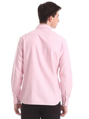 pink solid casual shirt - 17616391 - Standard Image - 3