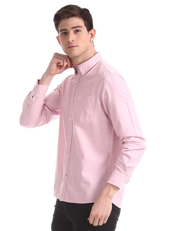 pink solid casual shirt - 17616391 - Zoom Image - 2
