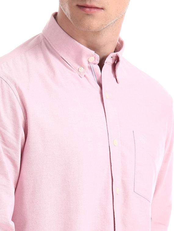 pink solid casual shirt - 17616391 - Zoom Image - 5