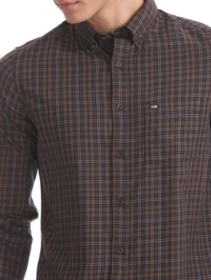 brown checkered casual shirt - 17616399 - Standard Image - 5