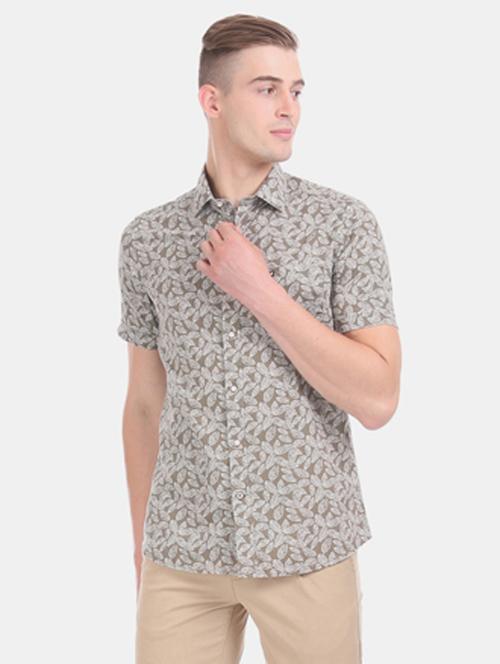 brown printed casual shirt - 17616418 - Standard Image - 1