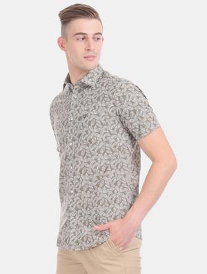 brown printed casual shirt - 17616418 - Standard Image - 2