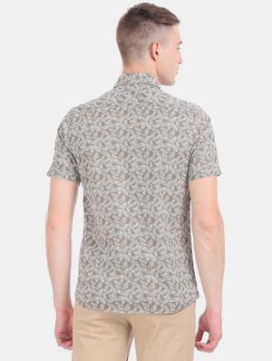 brown printed casual shirt - 17616418 - Standard Image - 3