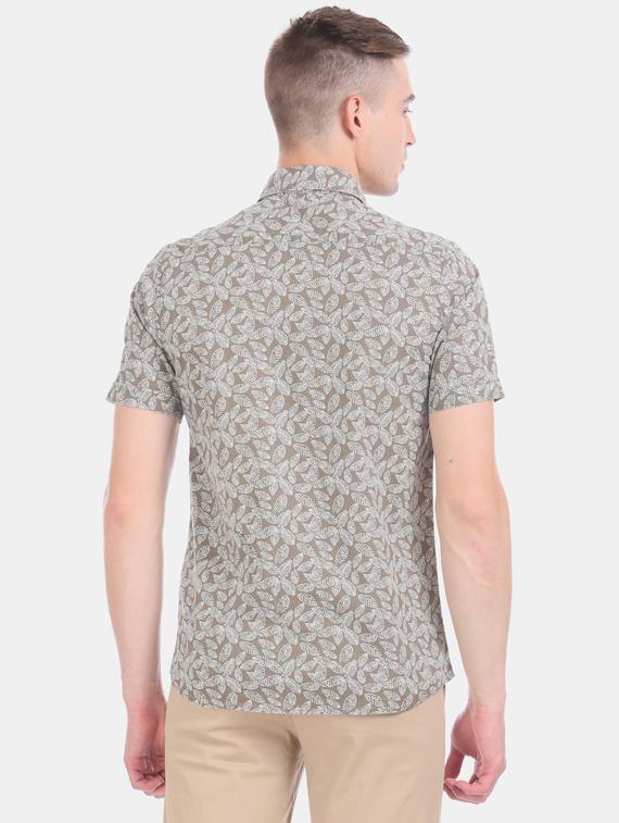 brown printed casual shirt - 17616418 - Zoom Image - 3