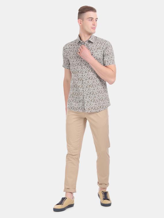 brown printed casual shirt - 17616418 - Zoom Image - 4