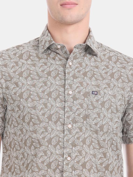 brown printed casual shirt - 17616418 - Zoom Image - 5