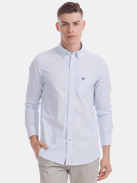 blue striped casual shirt - 17616421 - Zoom Image - 1