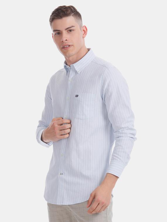 blue striped casual shirt - 17616421 - Zoom Image - 2