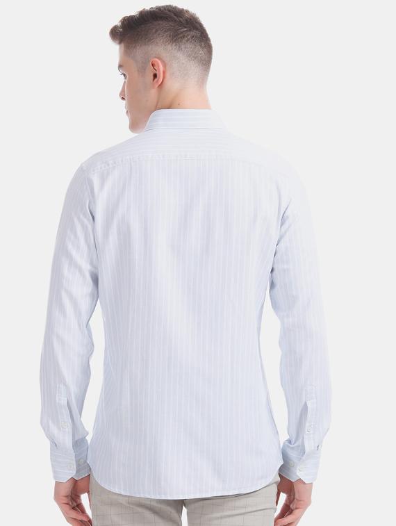 blue striped casual shirt - 17616421 - Zoom Image - 3