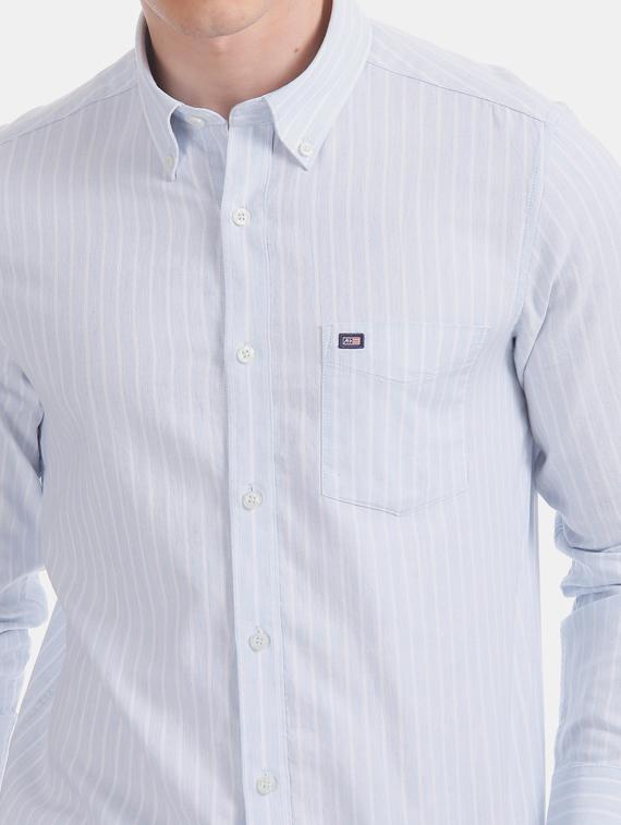 blue striped casual shirt - 17616421 - Zoom Image - 5