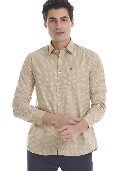 beige printed casual shirt - 17616424 - Standard Image - 1