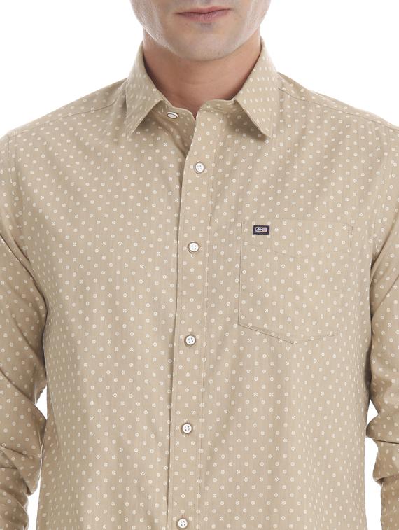 beige printed casual shirt - 17616424 - Zoom Image - 5