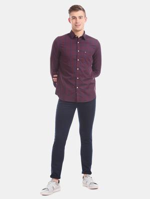 maroon checkered casual shirt - 17616430 - Standard Image - 4