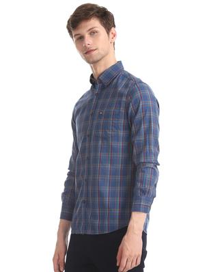 blue checkered casual shirt - 17616437 - Standard Image - 2